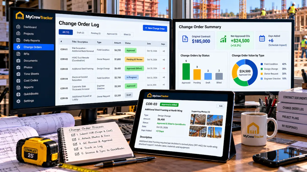 Change Order Request (COR) vs. Approved Change Order: Building a Bulletproof Change Order Log