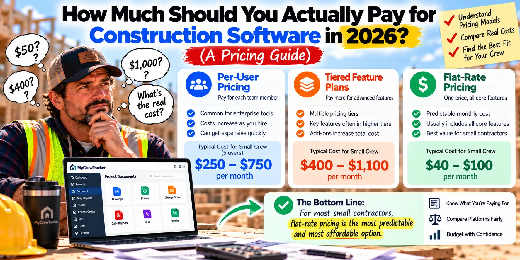 How Much Should You Actually Pay for Construction Software in 2026? (A Pricing Guide)