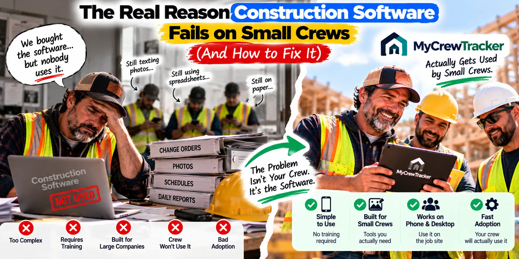 The Real Reason Construction Software Fails on Small Crews (And How to Fix It)
