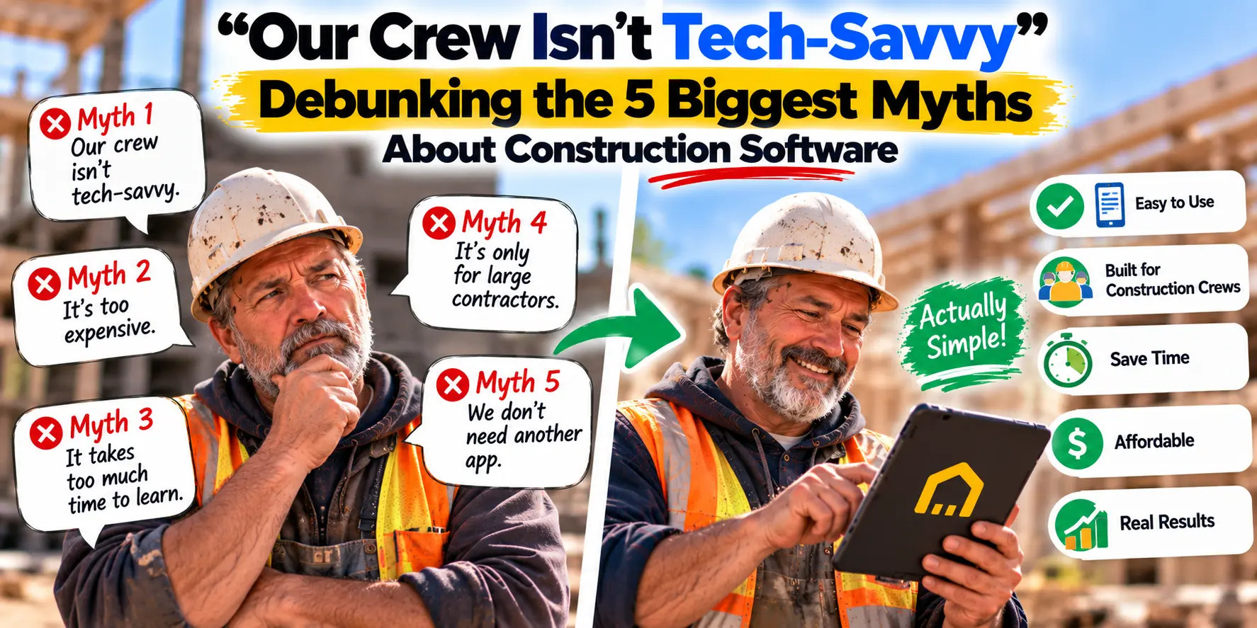 "Our Crew Isn't Tech-Savvy": Debunking the 5 Biggest Myths About Construction Software
