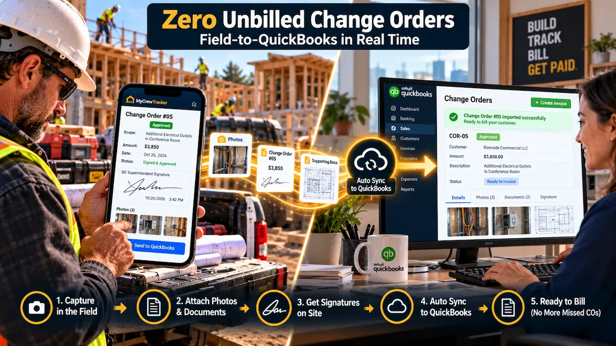 Why Change Orders Never Make It onto the Final Invoice (And How to Fix the Field-to-Bookkeeper Gap)