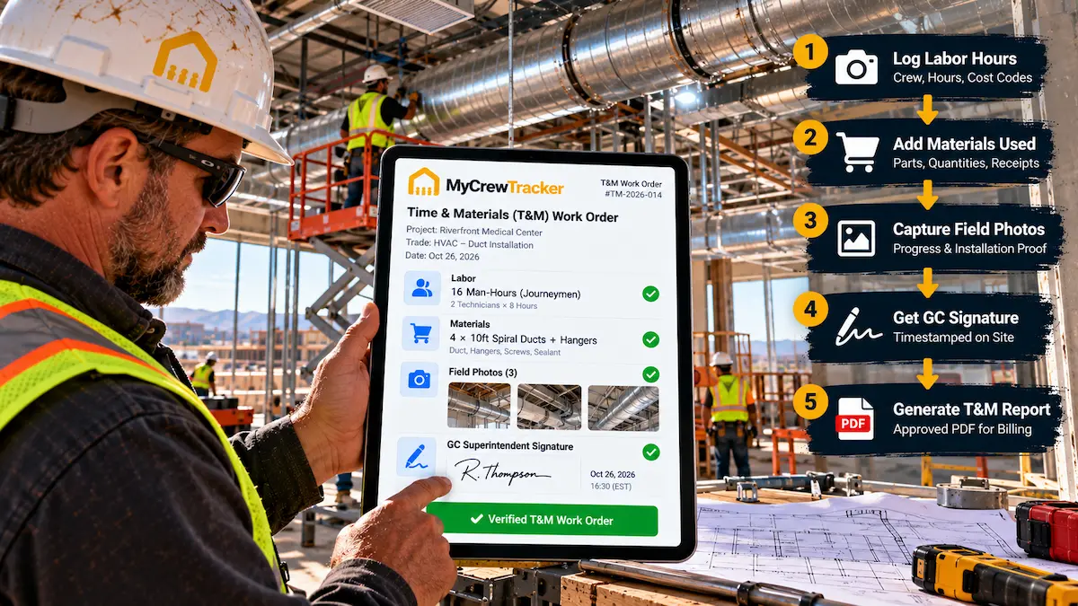 Time and Materials (T&M) Tag SOP: How Subcontractors Document Extra Work So GCs Cannot Refuse Payment